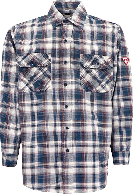 TICOMELA FR Shirts for Men Flame Resistant Shirt CAT2 Light Weight 6.5oz Fire Retardant Men's Welding Shirt