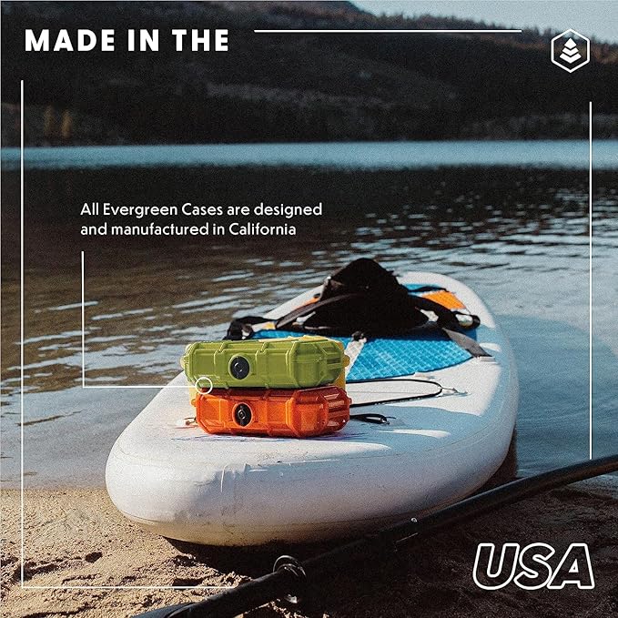 Evergreen 56 ToughBox - EDC Dry Box Protective Case USA Made for Organization of Cameras, Phones, Camping, Fishing, Hiking, Water Sports (National Park - Orange Yosemite)