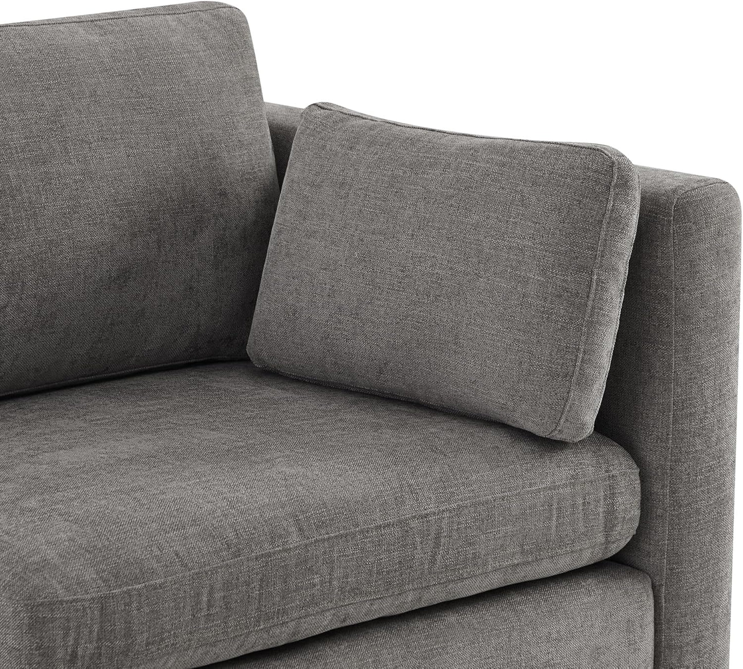 CHITA Modular Sectional Sofa, FSC Certified L Shaped Couch with Reversible Chaise, Modular Sectional Couch for Small Space, 78 Inch Width, 3 Seat Modular Sofa with Storage Ottoman, Grey