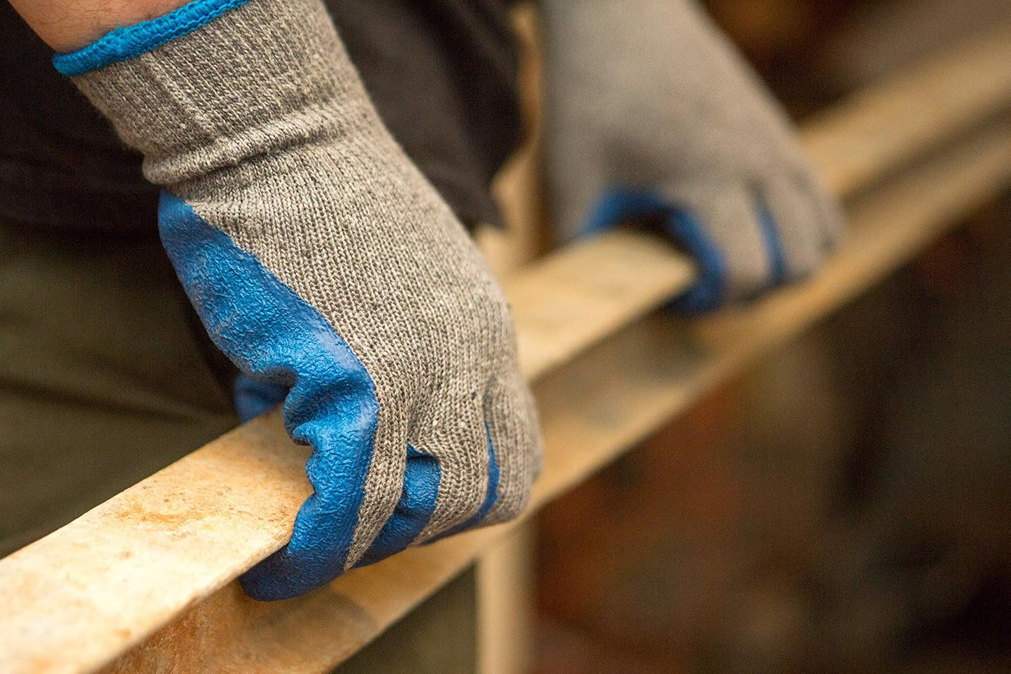 G & F Products - 3100S 12 Pairs Small Rubber Latex Double Coated Work Gloves for Construction, gardening gloves, heavy duty Cotton Blend Blue