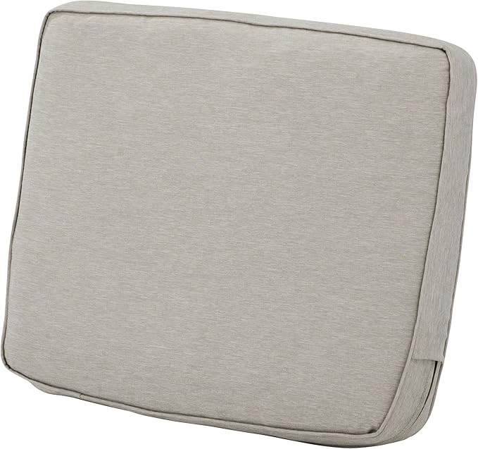 Classic Accessories Montlake Water-Resistant 21 x 20 x 4 Inch Patio Lounge Back Cushion, Heather Grey, Outdoor Loveseat Cushions