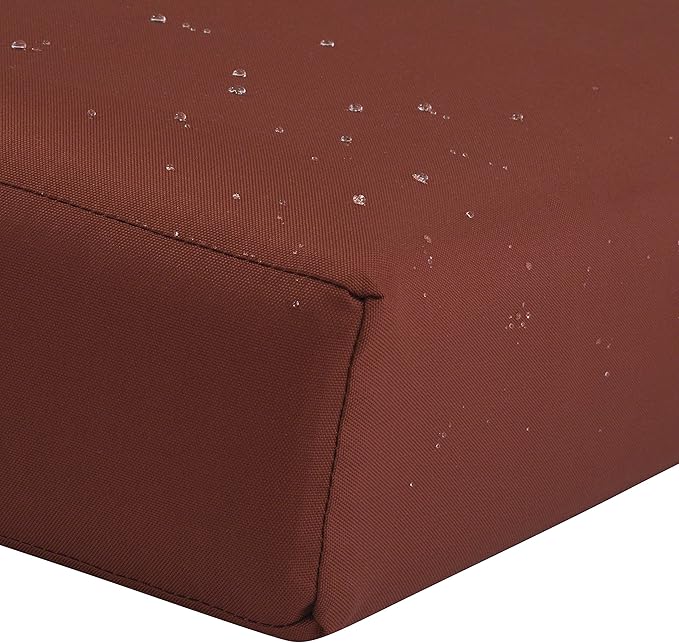 Classic Accessories Ravenna Water-Resistant 25 x 25 x 5 Inch Square Patio Seat Cushion Slip Cover & Foam, Spice, Lounge Chair Cushion