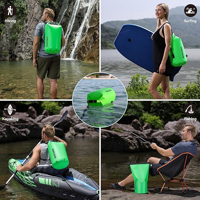 MARCHWAY Floating Waterproof Dry Bag Backpack 5L/10L/20L/30L/40L, Roll Top Sack Keeps Gear Dry for Kayaking, Rafting, Boating, Swimming, Camping, Hiking, Beach, Fishing