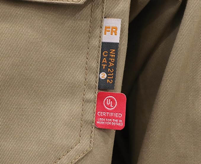 KONRECO FR Shirts for Men Fire Resistant Button Down Work Shirt 100% Cotton 6.5oz Lightweight Welding Shirts