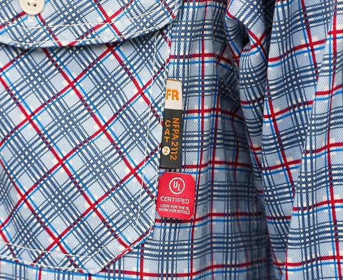 KONRECO FR Shirts for Men Fire Resistant Button Down Work Shirt 100% Cotton 6.5oz Lightweight Welding Shirts