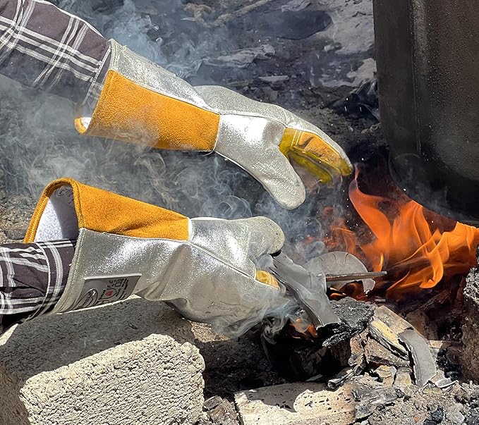 SpecxArmor® Graywolf® Kevlar Aluminized Heat Resistant Welding Glove/Large/1472°F │Fire Gloves│Kevlar Gloves│High Heat │Foundry gloves│