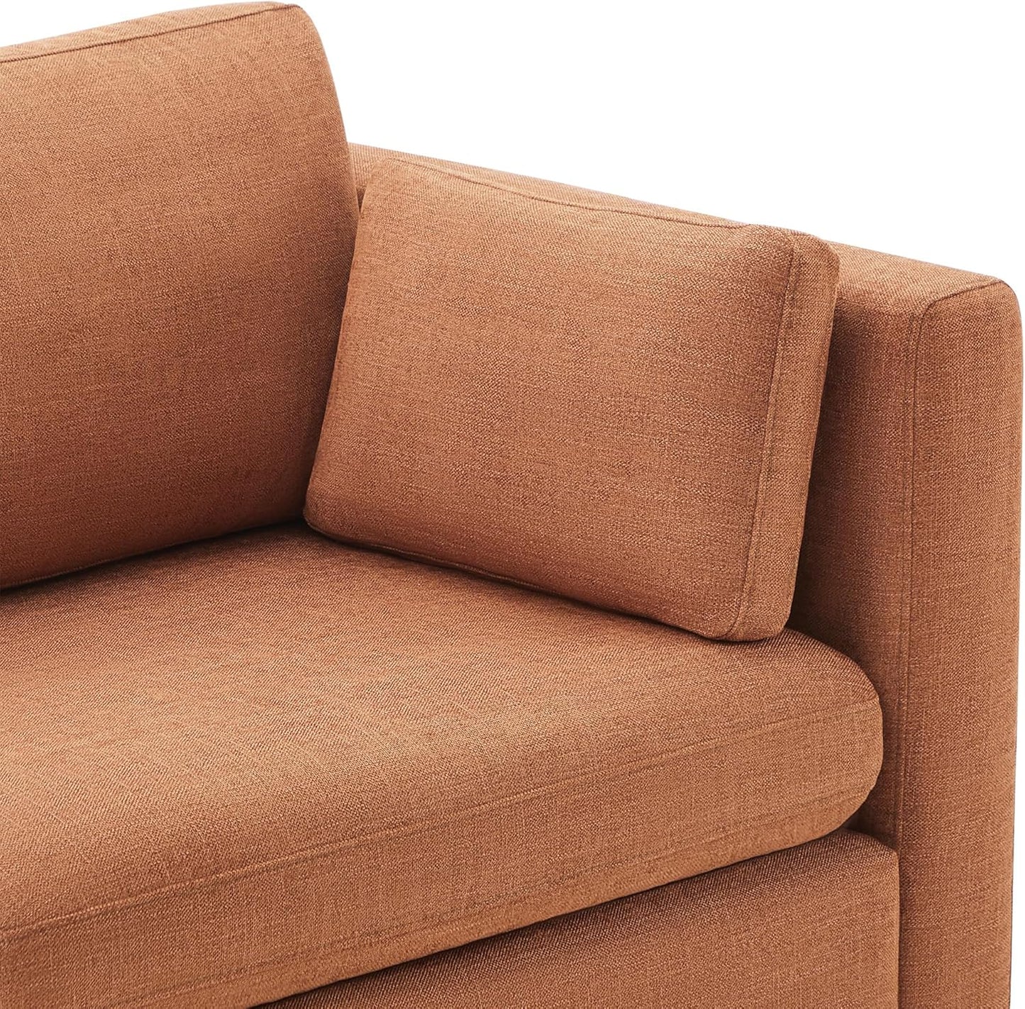 CHITA Modular Sectional Sofa, FSC Certified L Shaped Cloud Couch, Modular Sectional Couch, 112 inch Width,4 Seat Modular Sofa with Storage Ottoman, Terracotta