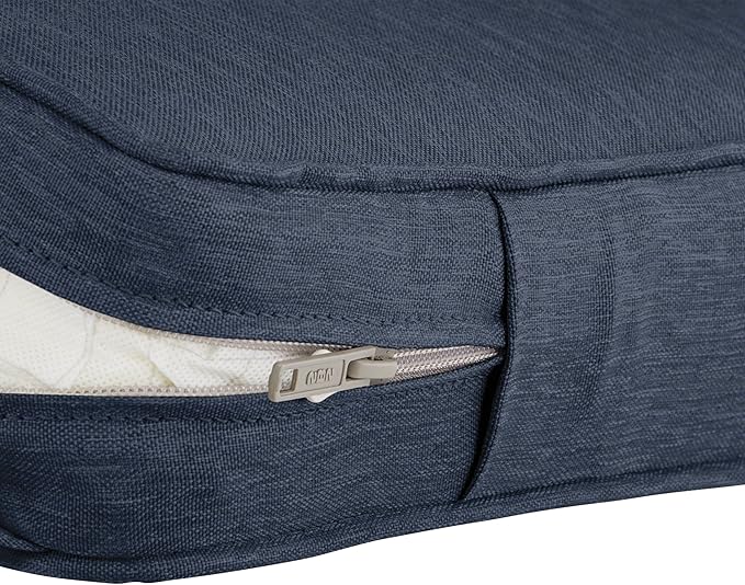 Classic Accessories Montlake Water-Resistant 25 x 18 x 4 Inch Patio Lounge Back Cushion, Heather Indigo Blue, Outdoor Loveseat Cushions