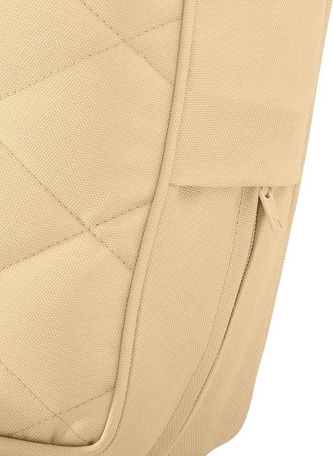 Classic Accessories Montlake FadeSafe Water-Resistant 25 x 22 x 4 Inch Wide Back Patio Quilted Lounge Cushion, Chamomile