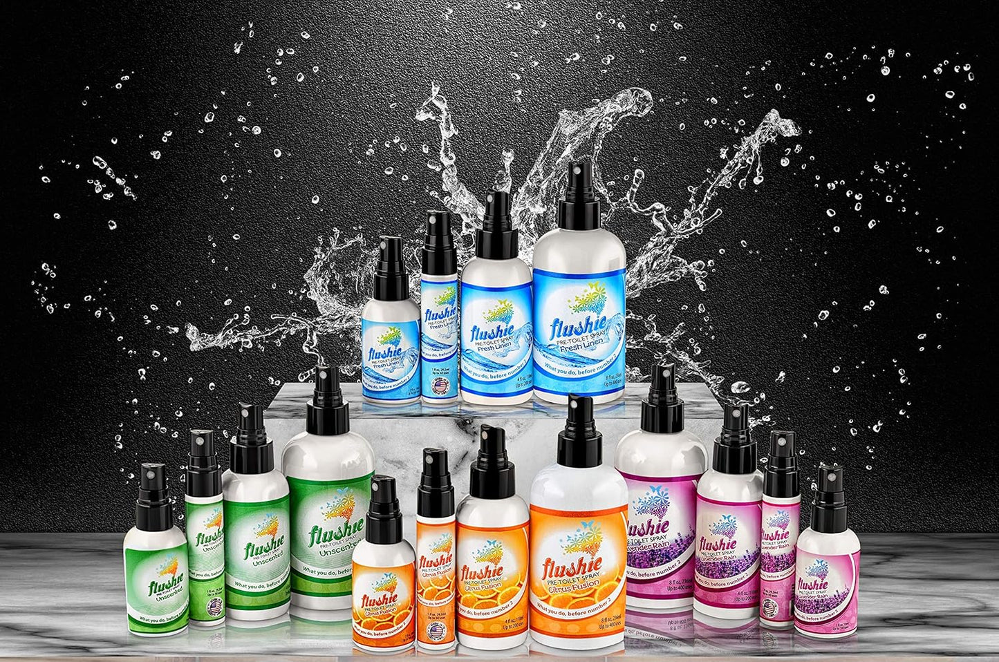 Flushie Pre-Toilet Spray for Poop Travel Size Toiletries Bathroom Spray for Poop Spray for Toilet Deodorizer Traveling Essentials Poop deodorizer Poop Odor eliminator 4oz (Unscented, 1 Pack)