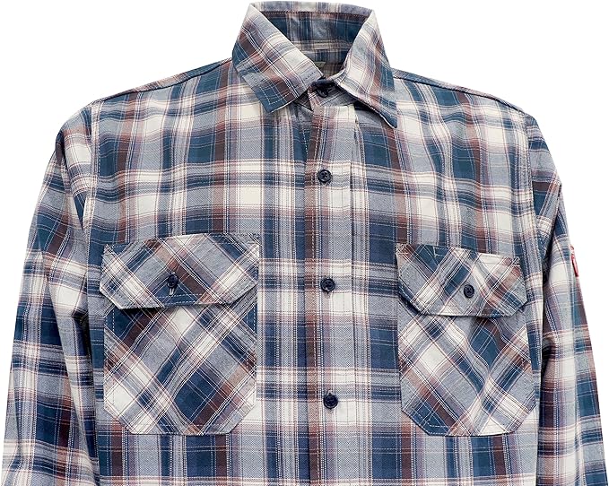 TICOMELA FR Shirts for Men Flame Resistant Shirt CAT2 Light Weight 6.5oz Fire Retardant Men's Welding Shirt