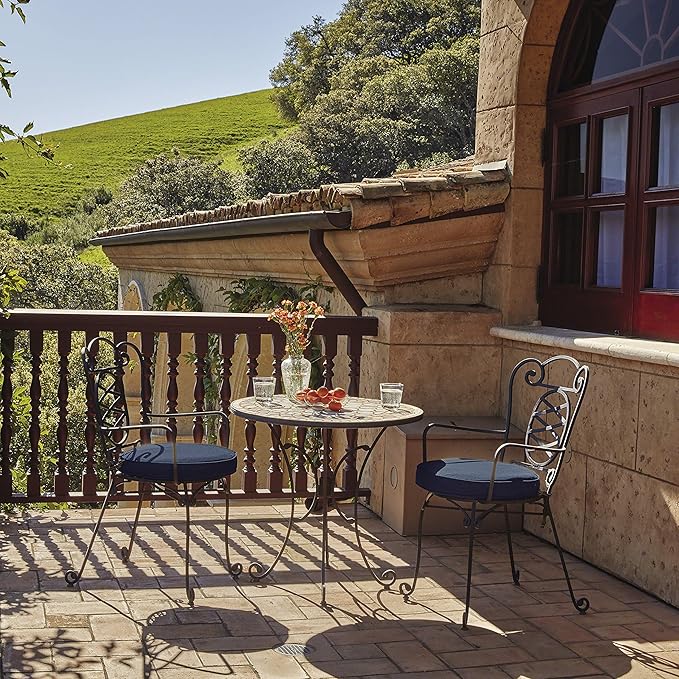 Classic Accessories Montlake Water-Resistant 25 x 22 x 4 Inch Patio Lounge Back Cushion, Heather Indigo Blue, Outdoor Loveseat Cushions