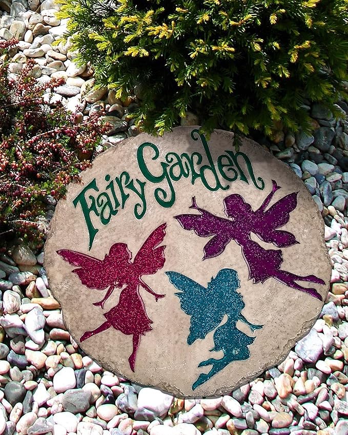 Spoontiques - Garden Décor - Celestial Glow Stepping Stone - Decorative Stone for Garden