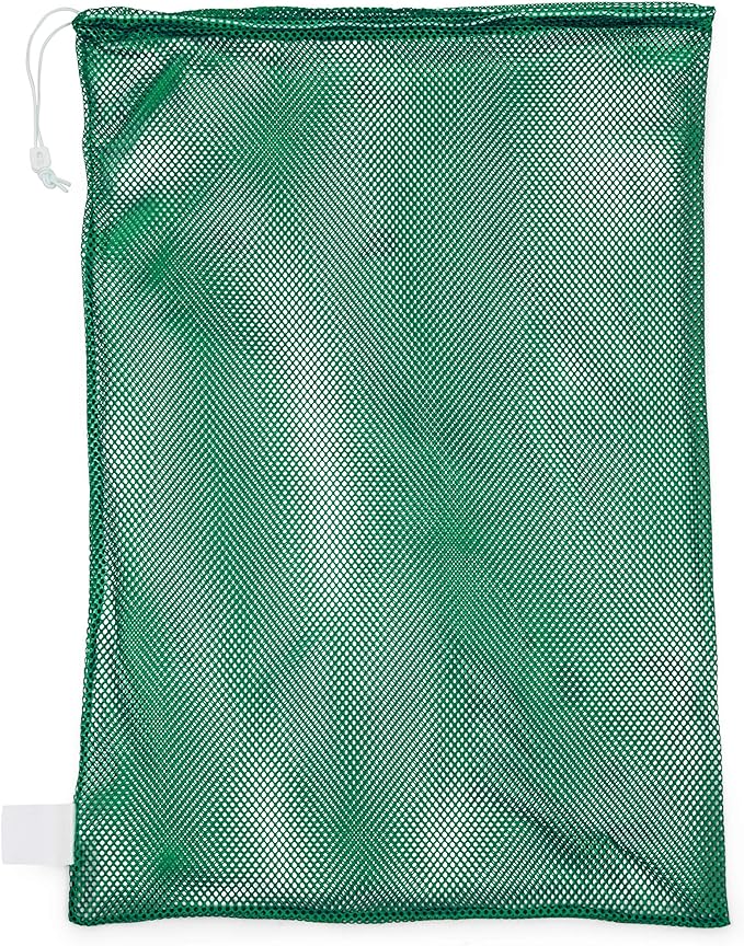 Champion Sports Mesh Equipment Bag – Heavy-Duty Nylon Drawstring Bag with Lock & ID Tag, Breathable Storage Sack for Balls, Swim Gear, Laundry & Toys, Multiple Sizes & Colors