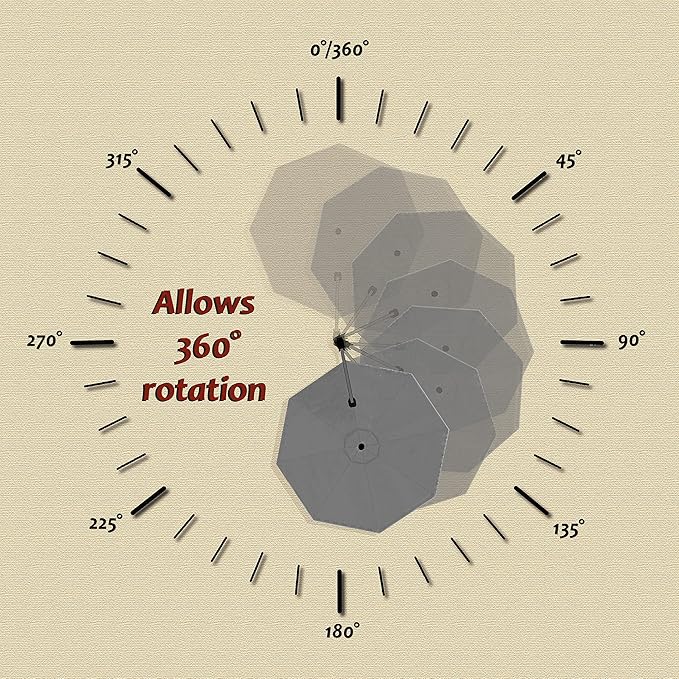 PURPLE LEAF 11 Feet Patio Umbrella with Base Outdoor Cantilever Round Umbrella Aluminum Offset Umbrella with 360-degree Rotation for Garden Deck Pool Patio, Grey